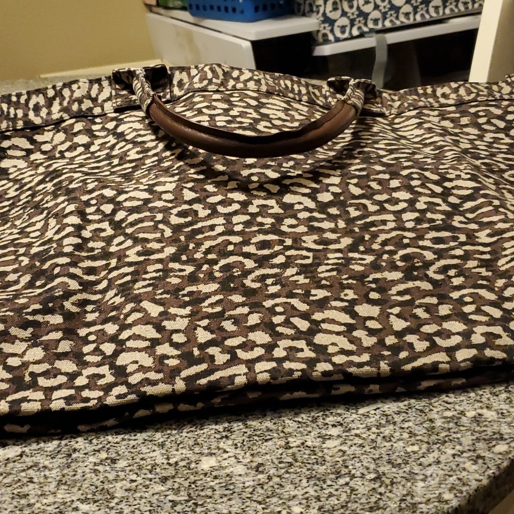 Brown and black large tote bag with a matching wallet